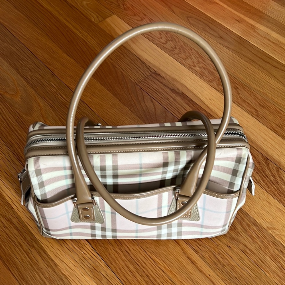 Burberry London Cotton Candy Pink RARE Nova Check Satchel Handbag